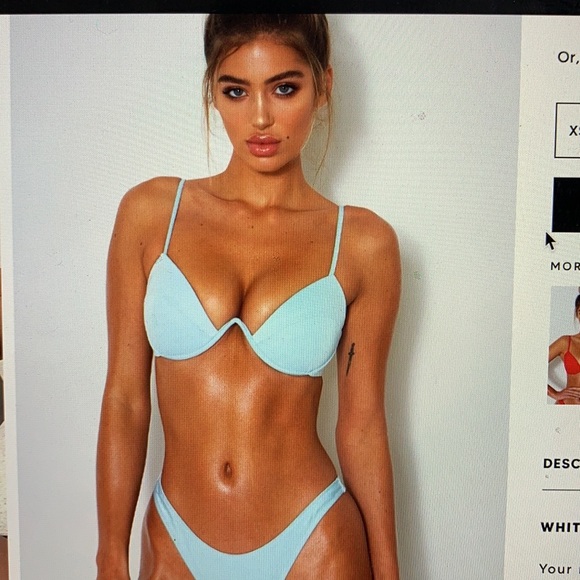 White Fox Bikini Top, Baby Blue - Picture 4 of 5